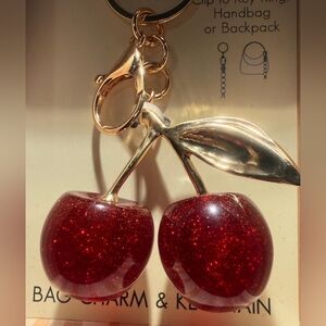 nOir Jewelry Red Cherry Bag Charm Keychain